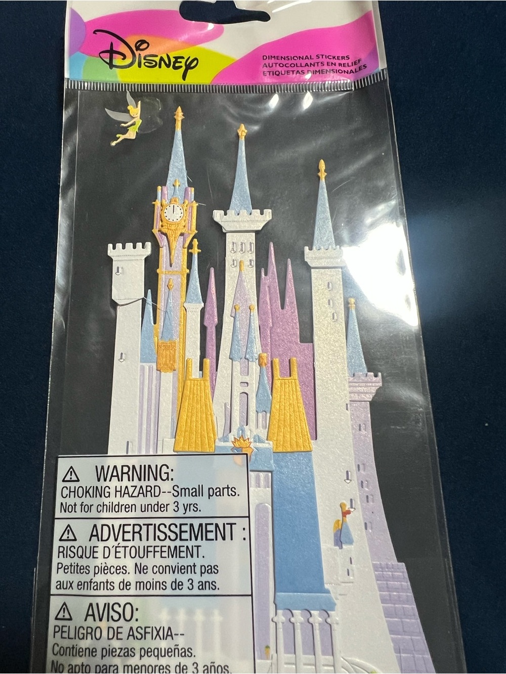 Disney Pastel Castle Dimensional Stickers - Blue, Pink & Gold Accents